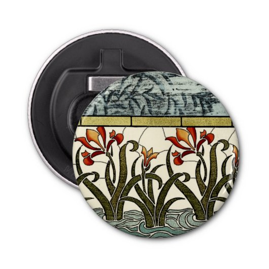 Blume aus festem Glas an der Grenze zu Tan Flaschenöffner (Vorderseite)