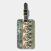 Blume aus festem Glas an der Grenze zu Tan Gepäckanhänger (Vorderseite vertikal)