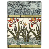 Blume aus festem Glas an der Grenze zu Tan Klemmbrett (Rückseite)