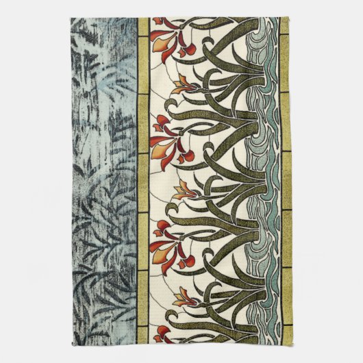 Blume aus festem Glas an der Grenze zu Tan Küchentuch (Vertikal)