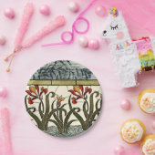 Blume aus festem Glas an der Grenze zu Tan Pappteller (Party)