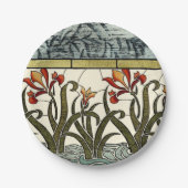 Blume aus festem Glas an der Grenze zu Tan Pappteller (Vorderseite)