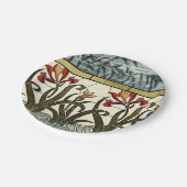 Blume aus festem Glas an der Grenze zu Tan Pappteller (Schrägansicht)