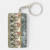 Blume aus festem Glas an der Grenze zu Tan Schlüsselanhänger (Rückseite)