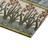 Blume aus festem Glas an der Grenze zu Tan Schneidebrett (Ecke)