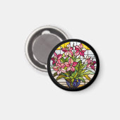 Blume aus festem Glas Magnet (Vorderseite/Rückseite)
