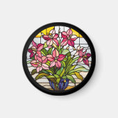 Blume aus festem Glas Magnet (Vorne)