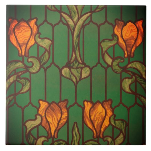 Blume aus geblümten Glas  Fliese (Vorderseite)