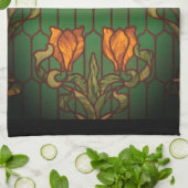 Blume aus geblümten Glas Geschirrtuch (Gefaltet)