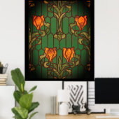Blume aus geblümten Glas Poster (Heimbüro)