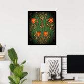 Blume aus geblümten Glas Poster (Heimbüro)