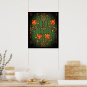 Blume aus geblümten Glas Poster (Küche)