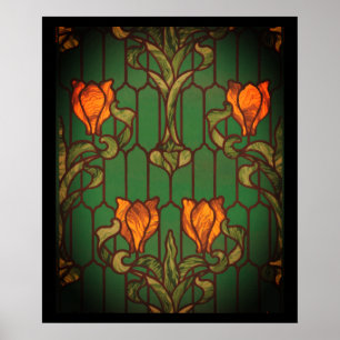 Blume aus geblümten Glas Poster