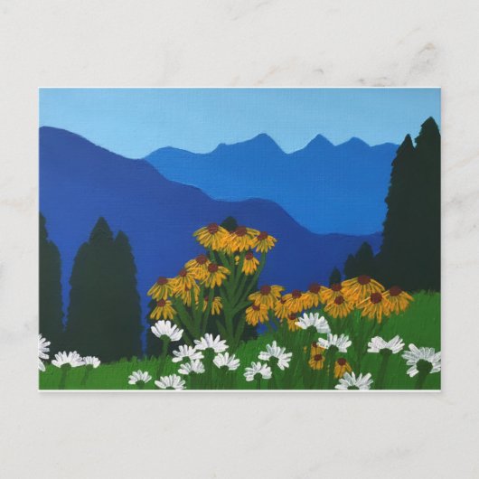 Blume aus Gelb und Weiß Postkarte (Vorderseite)