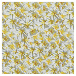 Blume aus gelben und weißen Frangipani, Stoff