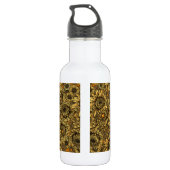 Blume aus gelber Chrysanthemen und Orangenkäfer Edelstahlflasche (Rückseite)