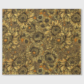 Blume aus gelber Chrysanthemen und Orangenkäfer Geschenkpapier (Flach)