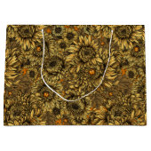 Blume aus gelber Chrysanthemen und Orangenkäfer Große Geschenktüte (Vorderseite)