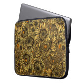 Blume aus gelber Chrysanthemen und Orangenkäfer Laptopschutzhülle (Vorderseite Links)