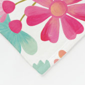 Blume aus gestrichenem Garten Rosa Türkisfarbene P Fleecedecke (Ecke)