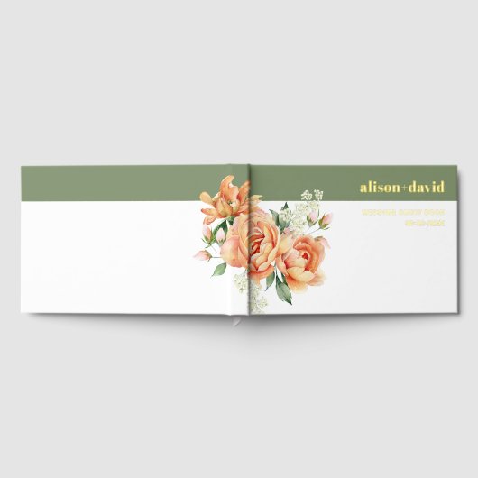 Blume aus Gewand und Pfirsichfrosch Gästebuch (Voll)