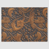 Blume aus gewendetem Leder bei der Dekoupage um Mi Seidenpapier (Vorderseite)