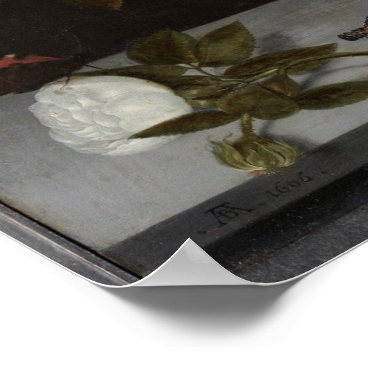 Blume aus Glas, 1606 Ambrosius Bosschaert Poster (Ecke)