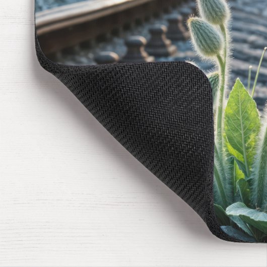 Blume aus Glas im Eisenbahnverkehr Mousepad (Ecke)