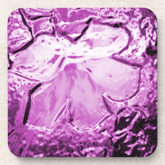 Blume aus Glas Lila Getränkeuntersetzer (Vorderseite)
