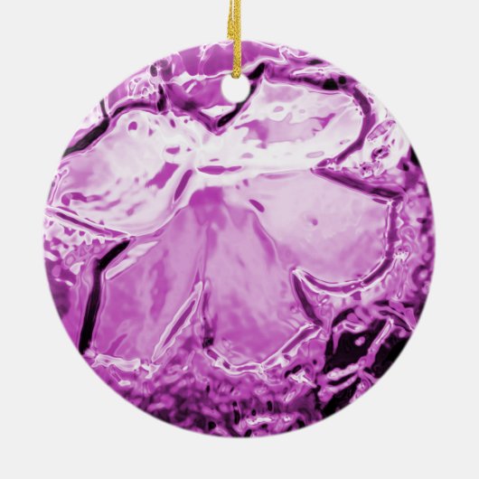 Blume aus Glas Lila Keramik Ornament (Hinten)