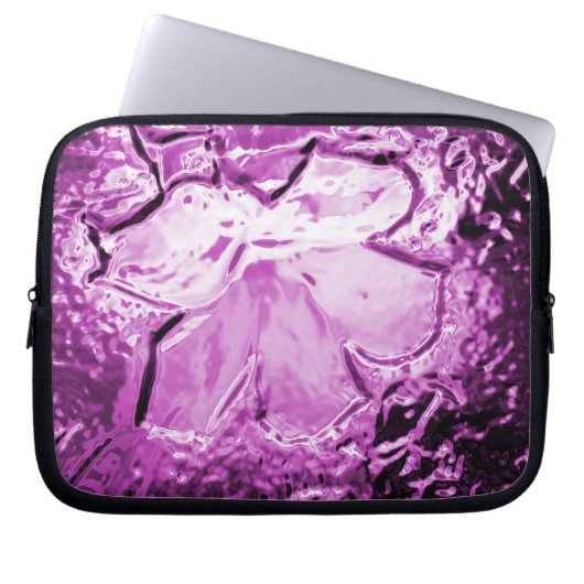 Blume aus Glas Lila Laptopschutzhülle (Vorderseite)