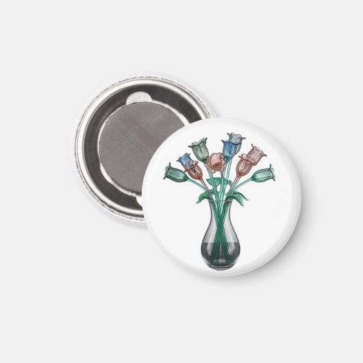 Blume aus Glas Magnet (Vorderseite/Rückseite)
