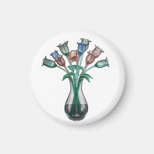 Blume aus Glas Magnet (Vorne)
