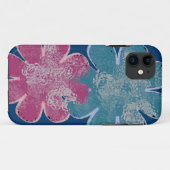 Blume aus Glas (rosa/aquamarin/navy) Case-Mate iPhone Hülle (Rückseite (Horizontal))