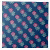 Blume aus Glas (rosa/aquamarin/navy) Fliese (Vorderseite)