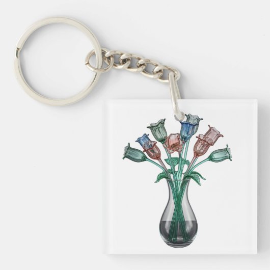 Blume aus Glas Schlüsselanhänger (Vorderseite)