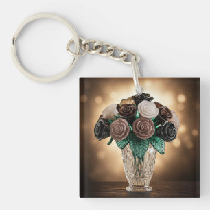 Blume aus Glas Schlüsselanhänger