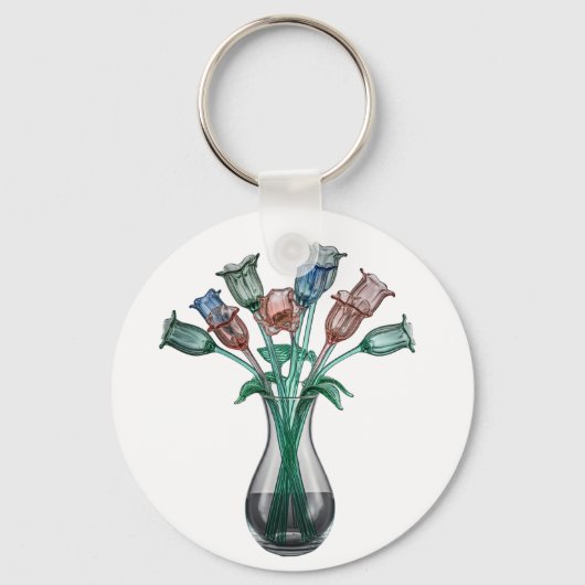 Blume aus Glas Schlüsselanhänger (Vorderseite)