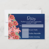 Blume aus Gold Herz und Korallen - UAWG RSVP Karte (Rückseite)