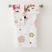 Blume aus Gold und Rosa bläst trendy Niedlich Badhandtuch Set (Insitu)