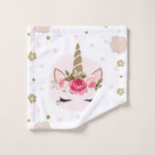 Blume aus Gold und Rosa bläst trendy Niedlich Badhandtuch Set (Waschlappen)