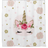 Blume aus Gold und Rosa bläst trendy Niedlich Duschvorhang (Vorderseite)
