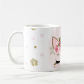 Blume aus Gold und Rosa bläst trendy Niedlich Kaffeetasse (Links)