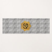 Blume aus Gold und Schwarz Lotus mit Ohm-Symbol Yogamatte (Vorderseite (Horizontal))