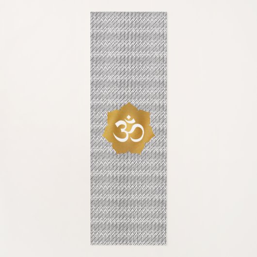 Blume aus Gold und Weiß mit Ohm-Symbol Yogamatte (Vorderseite)