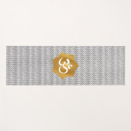 Blume aus Gold und Weiß mit Ohm-Symbol Yogamatte (Vorderseite (Horizontal))