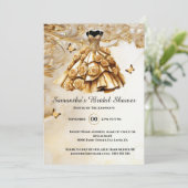 Blume aus Goldbarren Rose Braut zu Braut Einladung (Stehend Vorderseite)