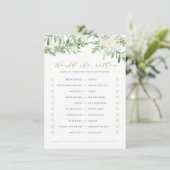 Blume aus Grün und Weiß würden eher spielen Begleitkarte (Stehend Vorderseite)