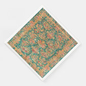 Blume aus grünem Gold Serviette (Ecke)