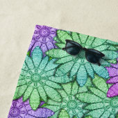 Blume aus grünem und Lila Stein Strandtuch (Beispiel)